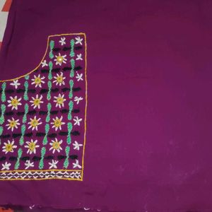 Beautiful Embroidered Purple Color Blouse Piece