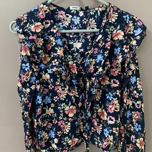 Woman’s Navy Blue Floral Top