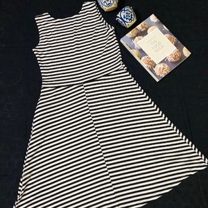 Black White Stripped Mini Dress