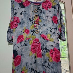 Floral Print Kurti(Pure Cotton)