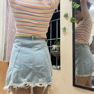 Denim Light Blue Skirt