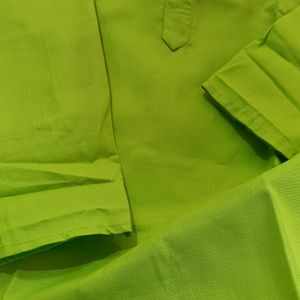 Neon Green Cotton Kurta / Unisex.