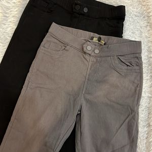 Combo 3 Trousers Ankle Length In Black Grey Blue