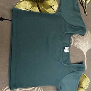 Green Crop Top By SSS