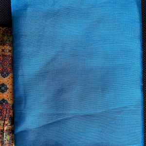 Plain blue saree