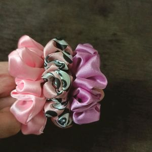 Branded Satin Scrunchies Combo New