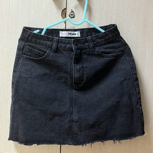 Charocal Black Denim Skirt