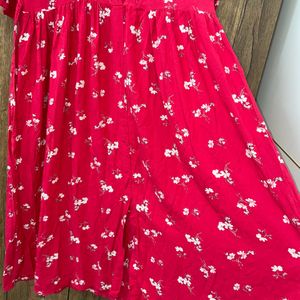 Gorgeous Red Floral A-line Dress