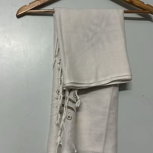 White Printed Flower Stole