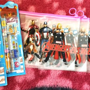 (4)Avengers Kids Pouch, (2)Stationary Set