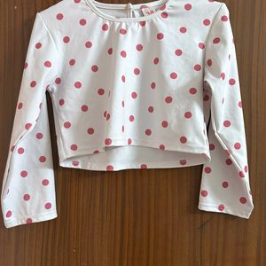 Polka Dot Oversized Crop Top