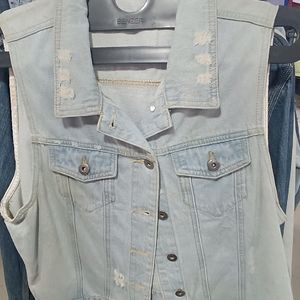 Denim Vest Coat