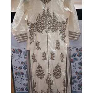 L-Size Off-white Cotton Kurti