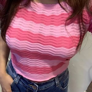 Knit Pink Cute Top