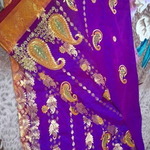 Kanjevaram Pattu Silk Saree With Blouse Stitched