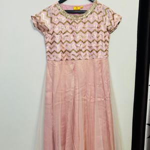 PRICE DROP Fancy Pink Netted ethnic gown