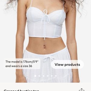 H&M White Bustier Top