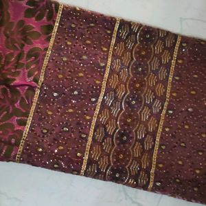 Half & Half Georgette Half Net Saree