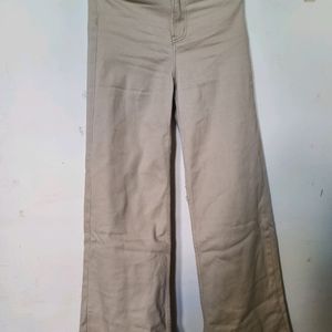 H&M Beige Wide Leg Jeans