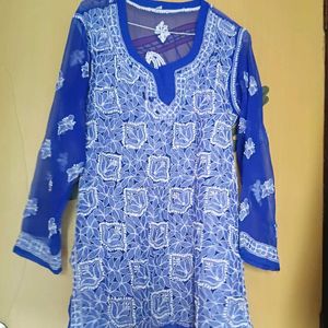 Lucknowi Top With Chikankari Work