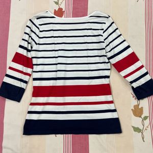 3/4th Sleeves Striped Top