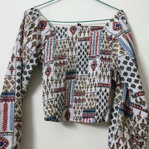 Multicolour Printed Crop Top