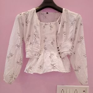 🌷Softgirl Floral Top With Jacket