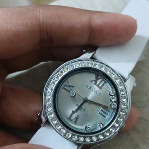 White Strap Watch For Females