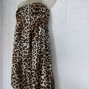 Trending Tiger Printed Tube Dress