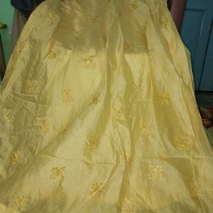 Ethnic Haldi Gown/ Cotton Silk