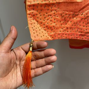 Orange Sari With Blouse Piece