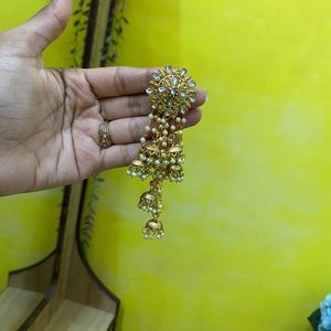 Earrings With Hair Chain