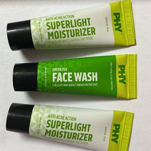 PHY GREEN TEA FACEWASH & SUPERLIGHT MOISTURISER