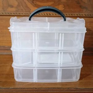 3 Layers 18 Grid Plastic Transparent Storage Box