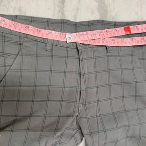 Mens Checked Chinos Grey, SIZE-28