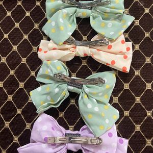 PACK OF 4 BIG SIZE POLKA DOT BOWS