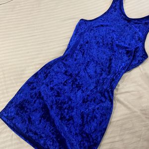 Forever 21 Blue Velvet Bodycon Dress