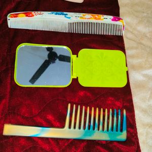 Comb With Mirror Makup Sapung