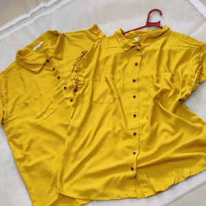 Mustard Yellow Over Size Women Shirts