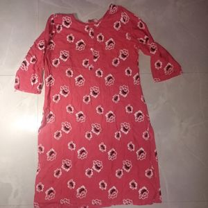 Peach Printed Kurti