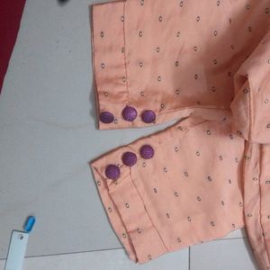 Peach Colour Pant Kurta Set For Women