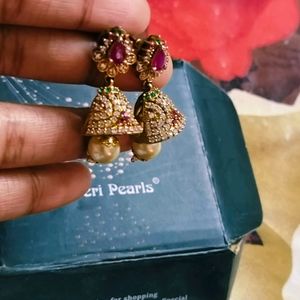 Pretty Pink Stone Jhumka 🌷