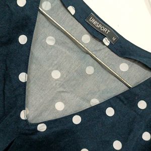 Dark Blue White Dot Top