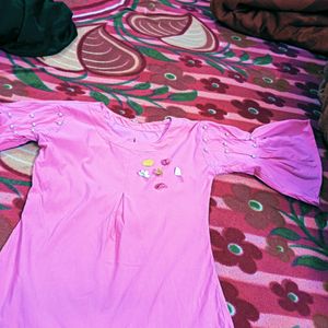 Used Very Light Pink Stylish Top..