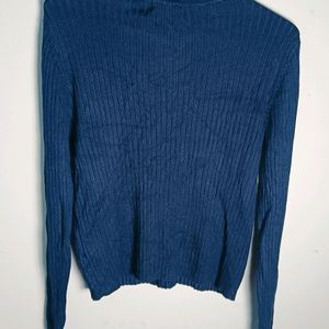 H&M Casual Regular Sleeves Solid Women Blue Top