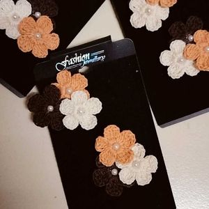 Crochet Flower Studs