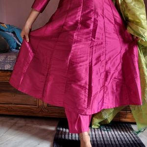 Burgundy Kurta With Palazzo Set