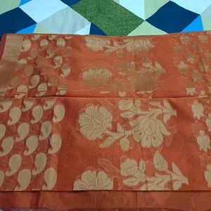 Orange Banarasi Silk Dupatta