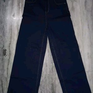 Women High Rise Flared Navy Blue Jeans