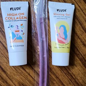 Plush Reusable Face Razor,Shaving Cream & Cleanser